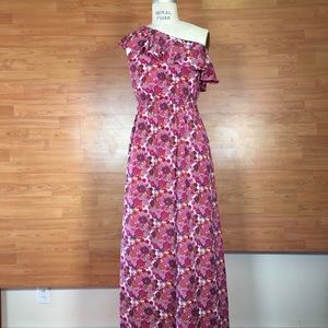 Liberty of London Pink One Shoulder Maxi Dress